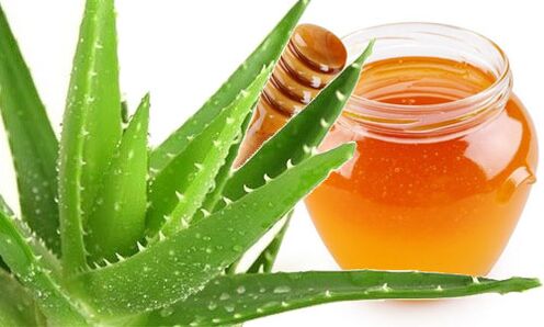 A base de aloe e mel, fanse compresas terapéuticas para a osteocondrose cervical. 